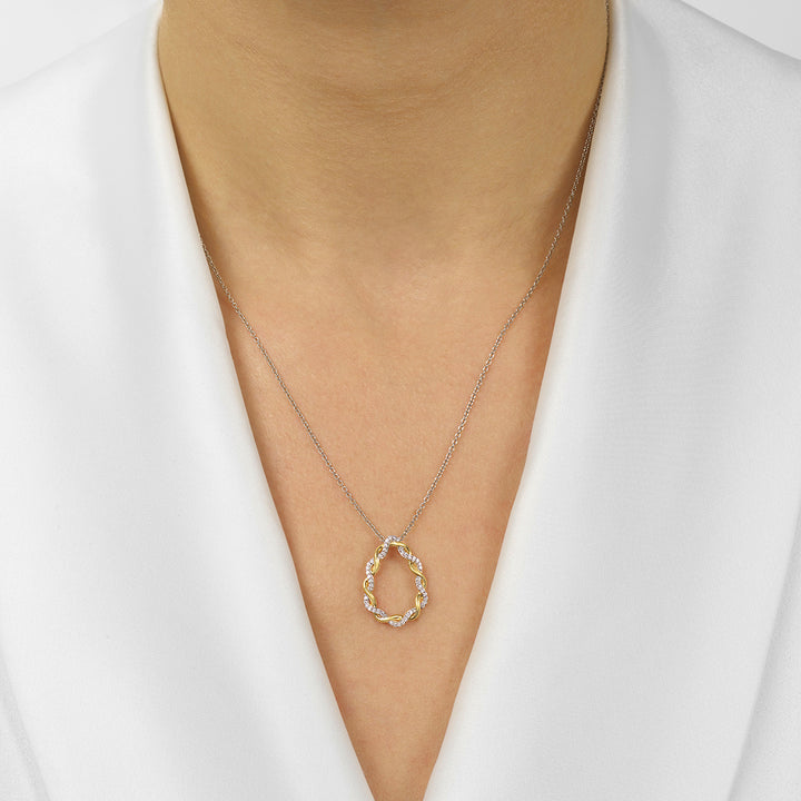 10Kt White Yellow Gold Diamond 1/7Ctw Pendant