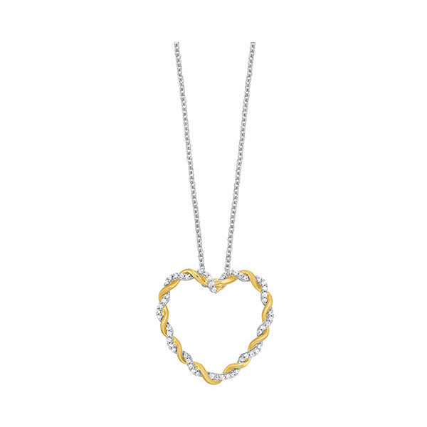 10Kt White Yellow Gold Diamond 1/6Ctw Pendant