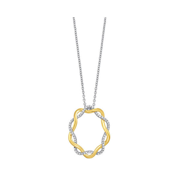 10Kt White Yellow Gold Diamond 1/6Ctw Pendant
