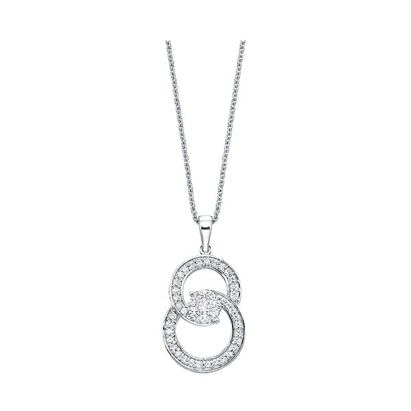 10Kt White Gold Diamond 1/2Ctw Pendant