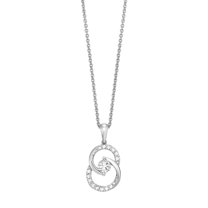10Kt White Gold Diamond 1/4Ctw Pendant