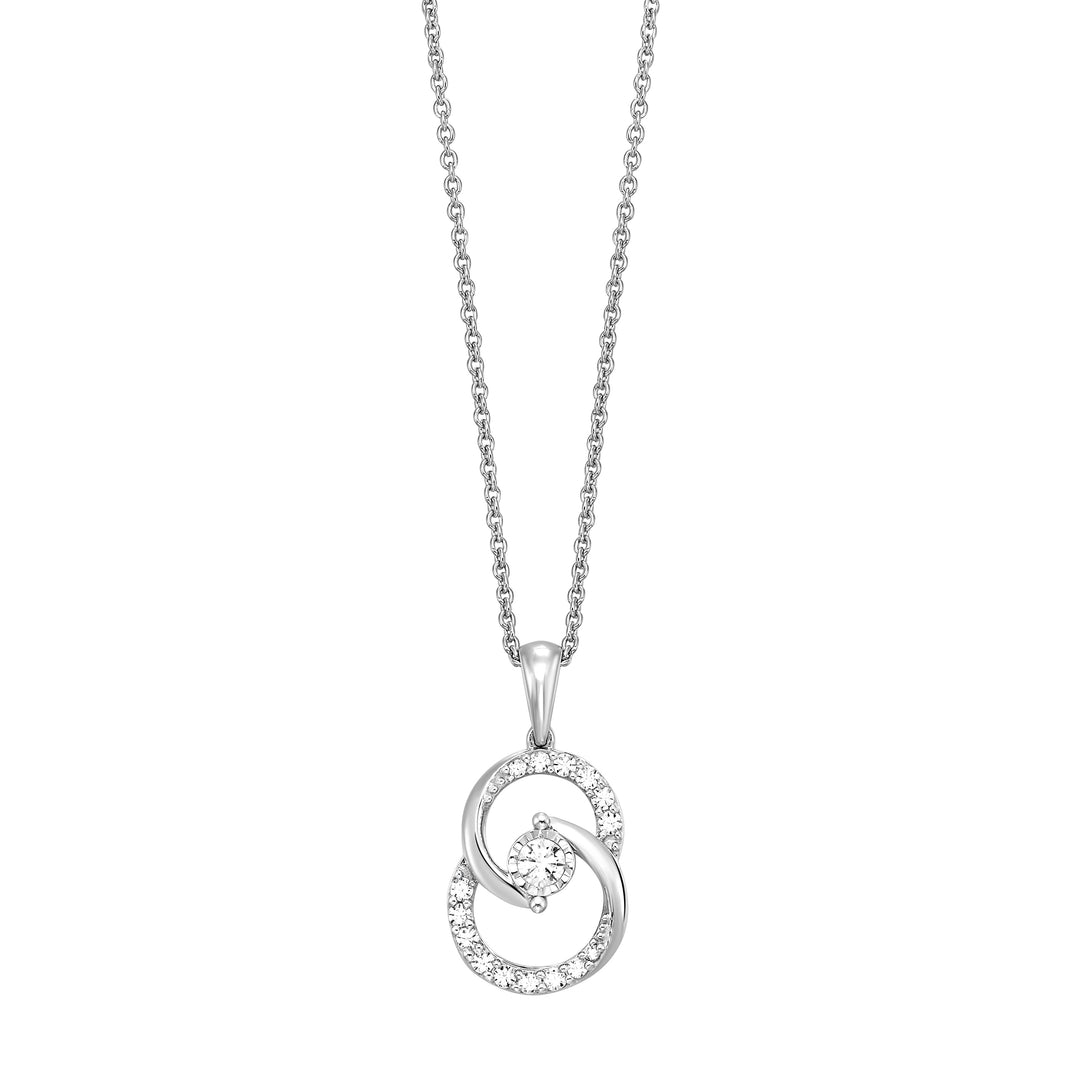 10Kt White Gold Diamond 1/4Ctw Pendant
