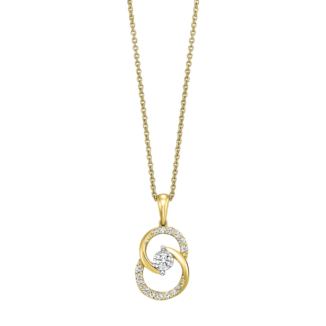 10Kt Yellow Gold Diamond 1/4Ctw Pendant