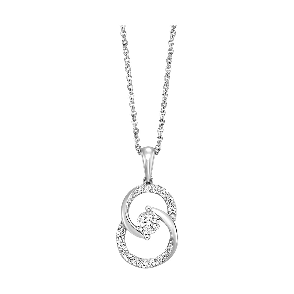 10Kt White Gold Diamond 1/4Ctw Pendant