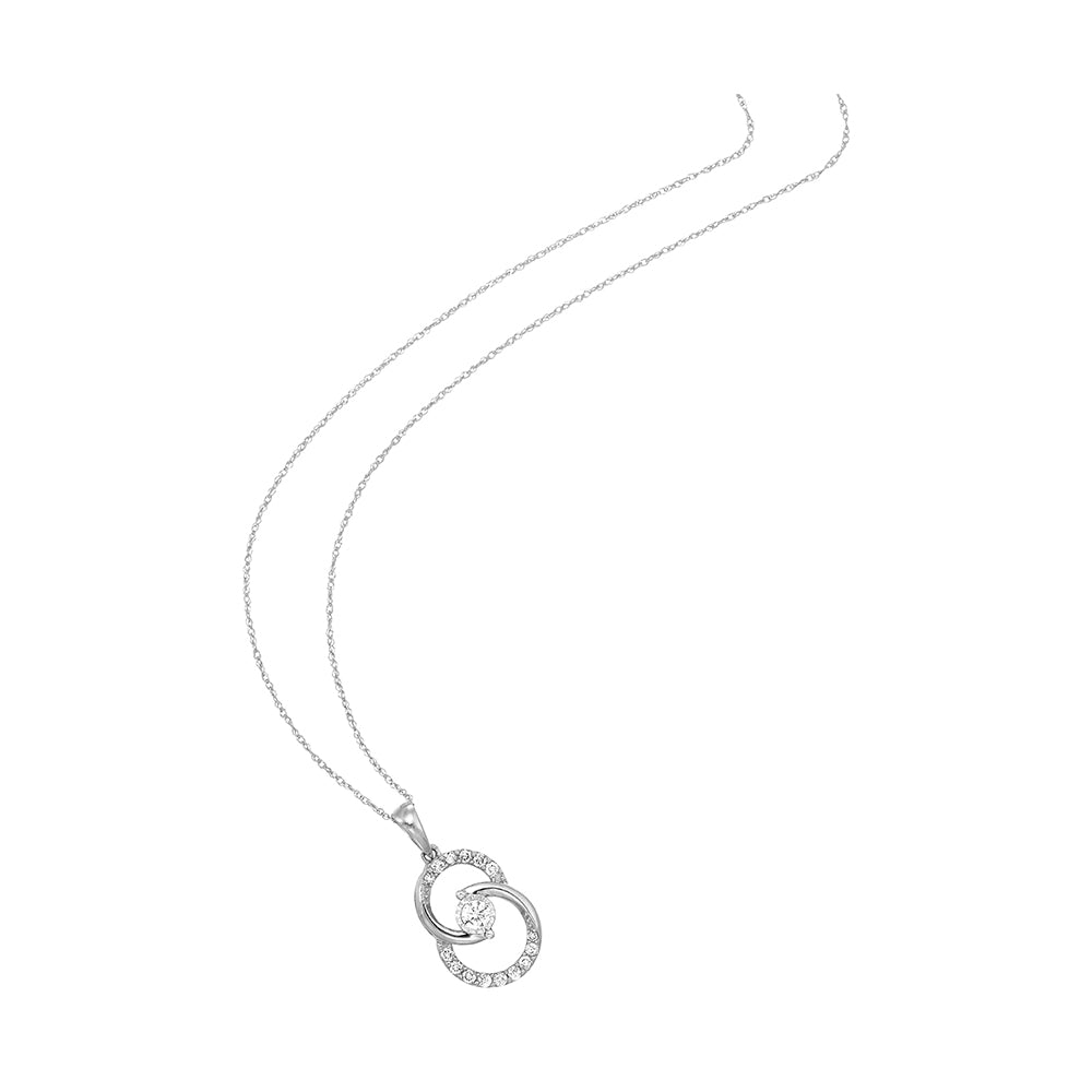 10Kt White Gold Diamond 1/4Ctw Pendant