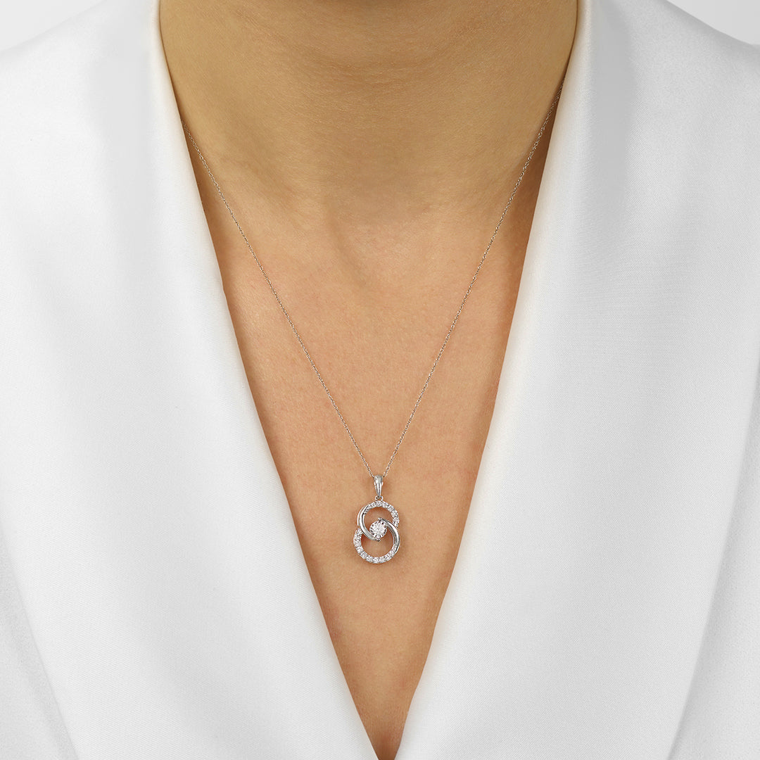 10Kt White Gold Diamond 1/4Ctw Pendant