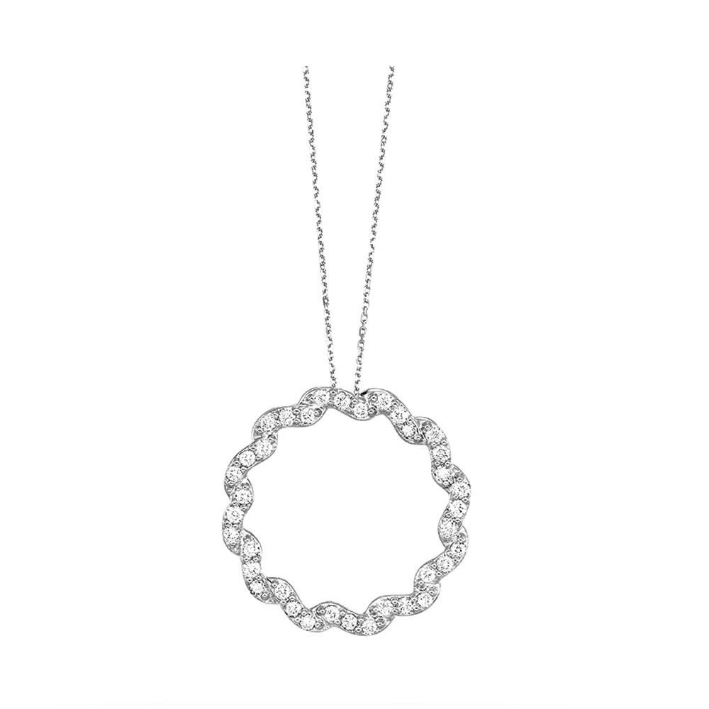 14Kt White Gold Diamond 1Ctw Pendant