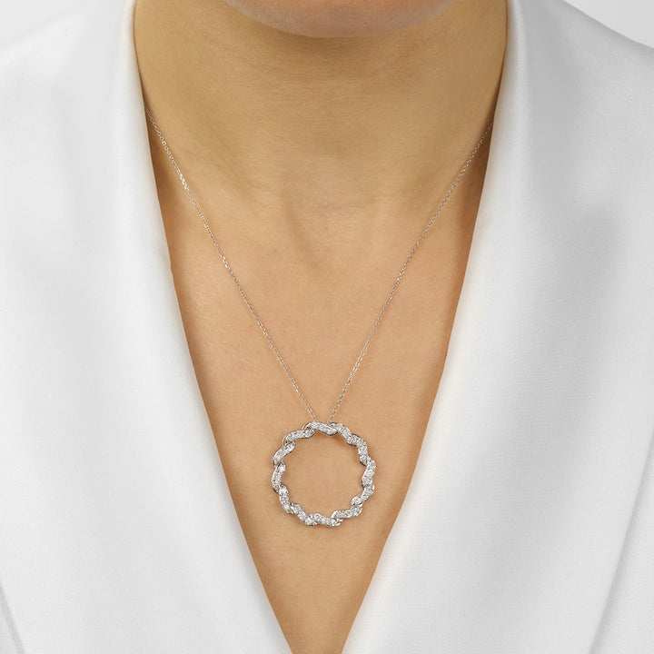 14Kt White Gold Diamond 1Ctw Pendant