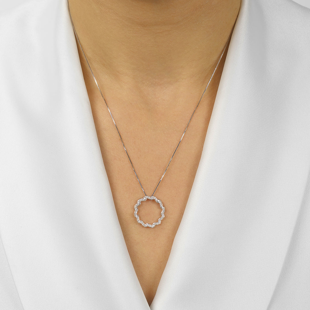 Silver Diamond 1/4Ctw Pendant