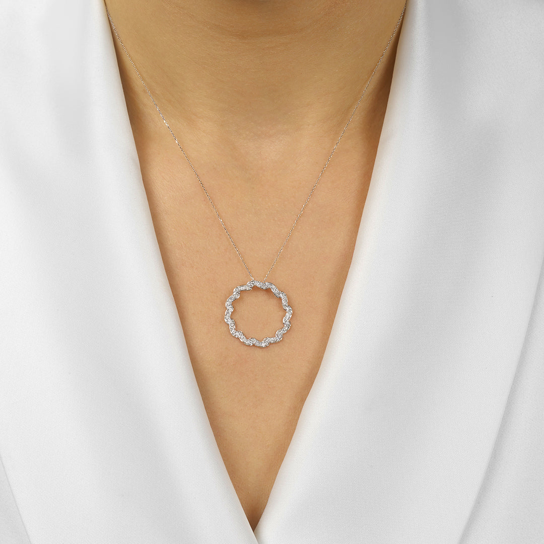 14Kt White Gold Diamond 1/2Ctw Pendant