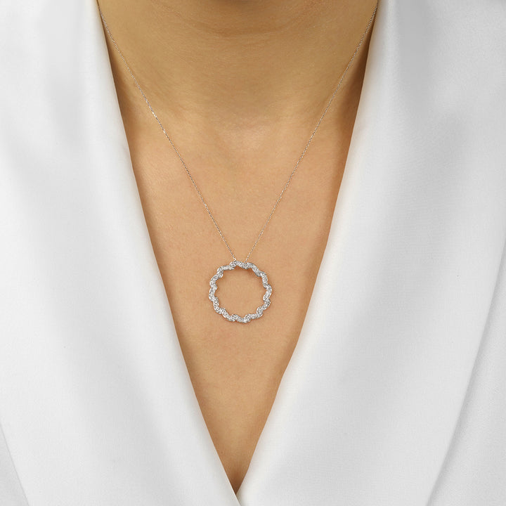 14Kt White Gold Diamond 1/2Ctw Pendant