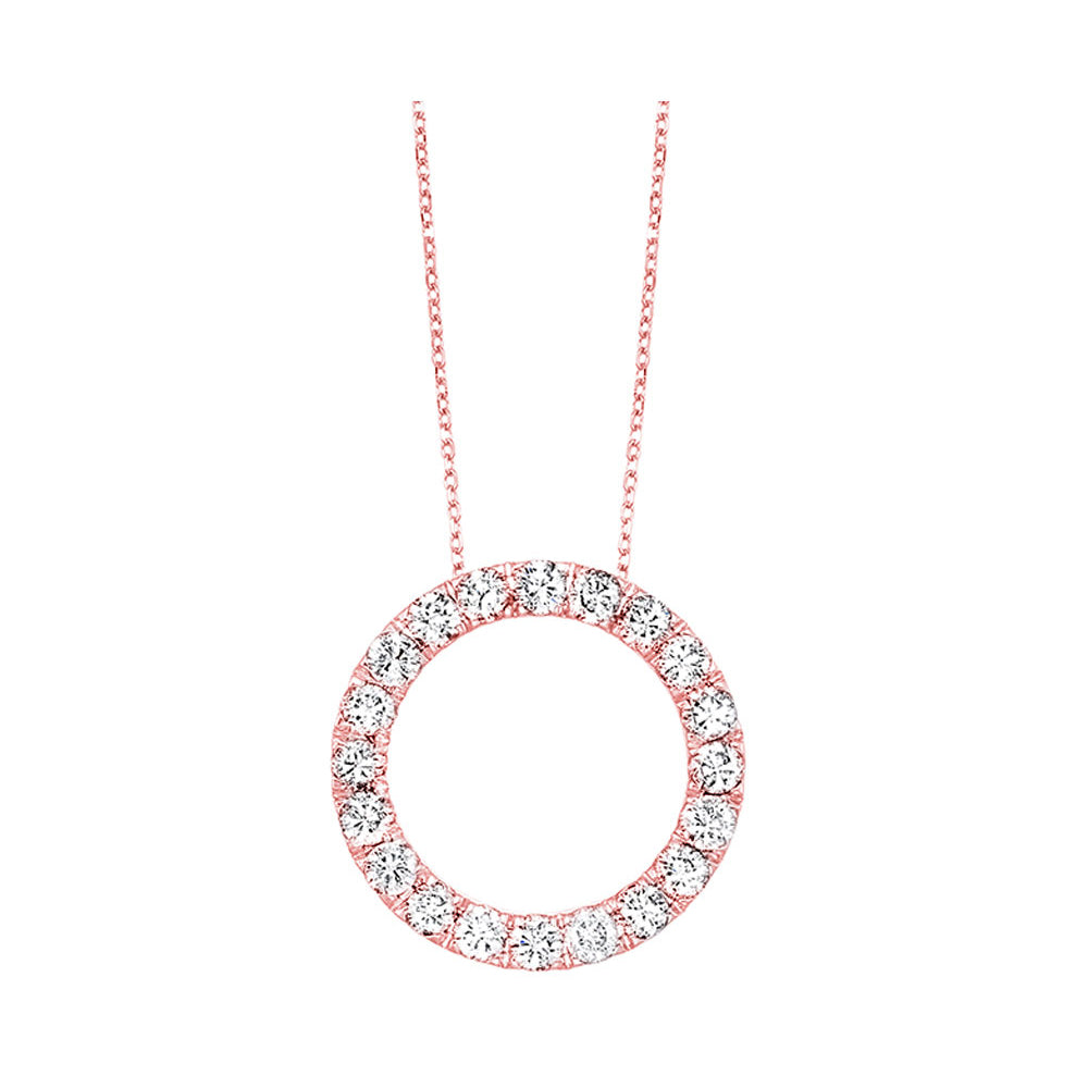 14Kt Rose Gold Diamond 1/2Ctw Pendant