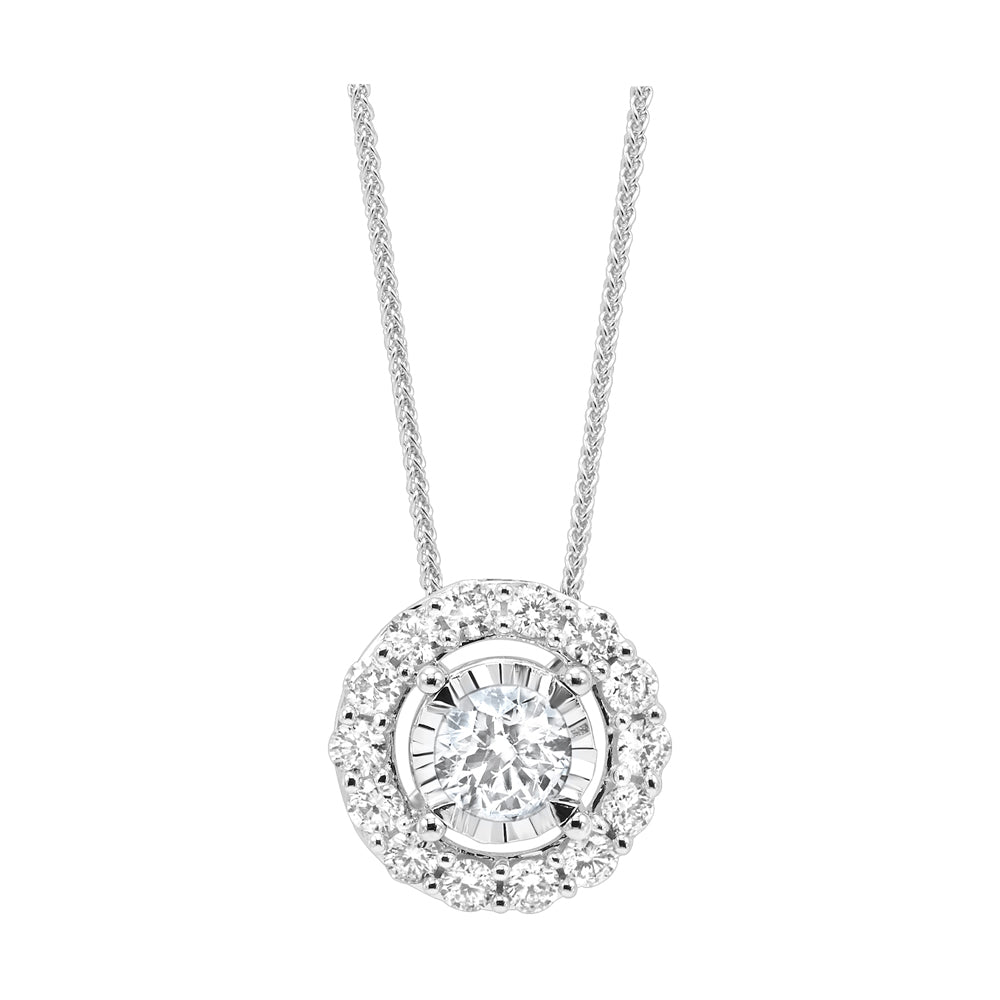 14Kt White Gold Diamond 1/6Ctw Pendant