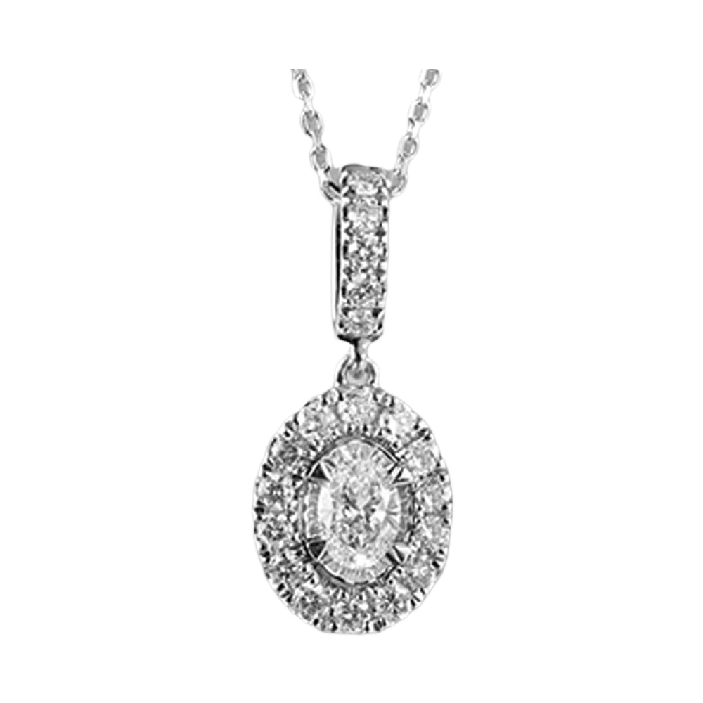 14Kt White Gold Diamond 3/8Ctw Pendant