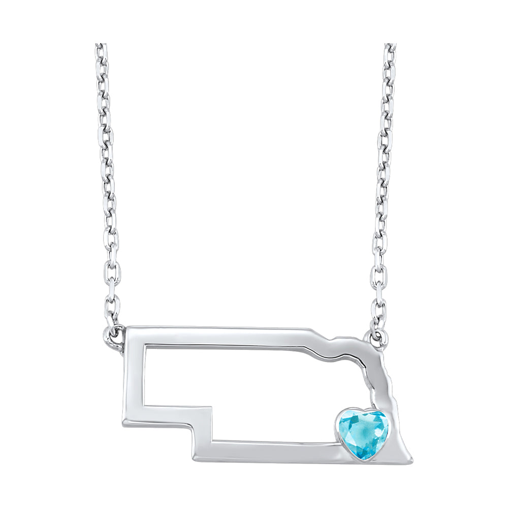 Silver Aquamarine 1/7Ctw Pendant