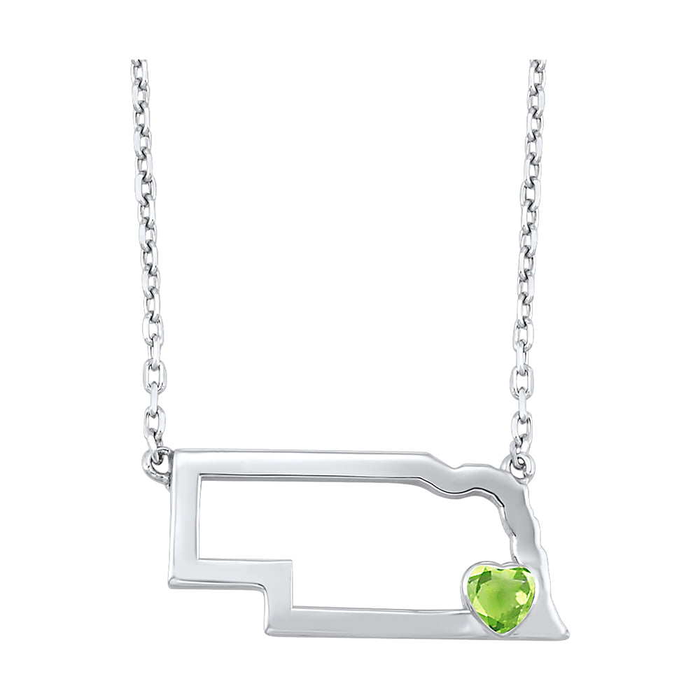 Silver Peridot 1/7Ctw Pendant