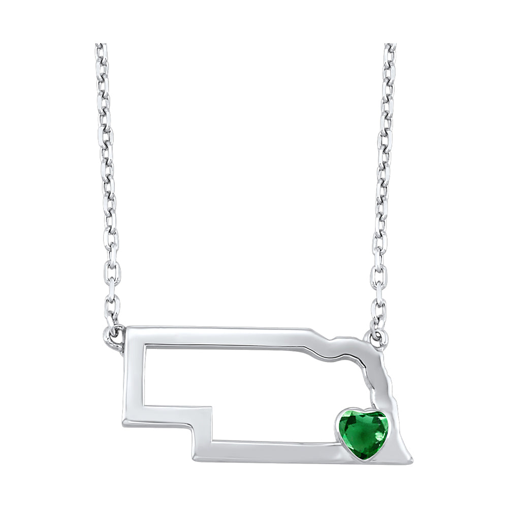 Silver Emerald 1/7Ctw Pendant