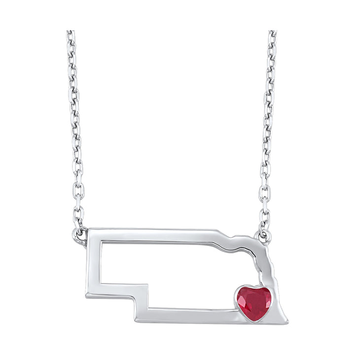 Silver Ruby 1/7Ctw Pendant