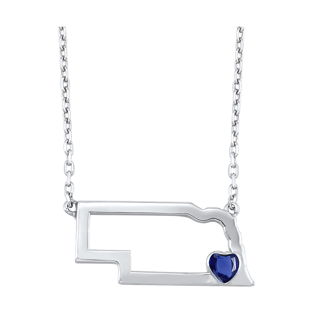 Silver Sapphire 1/7Ctw Pendant