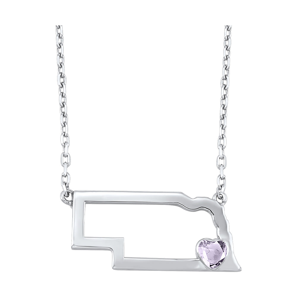 Silver Syn Alexandrite 1/7Ctw Pendant