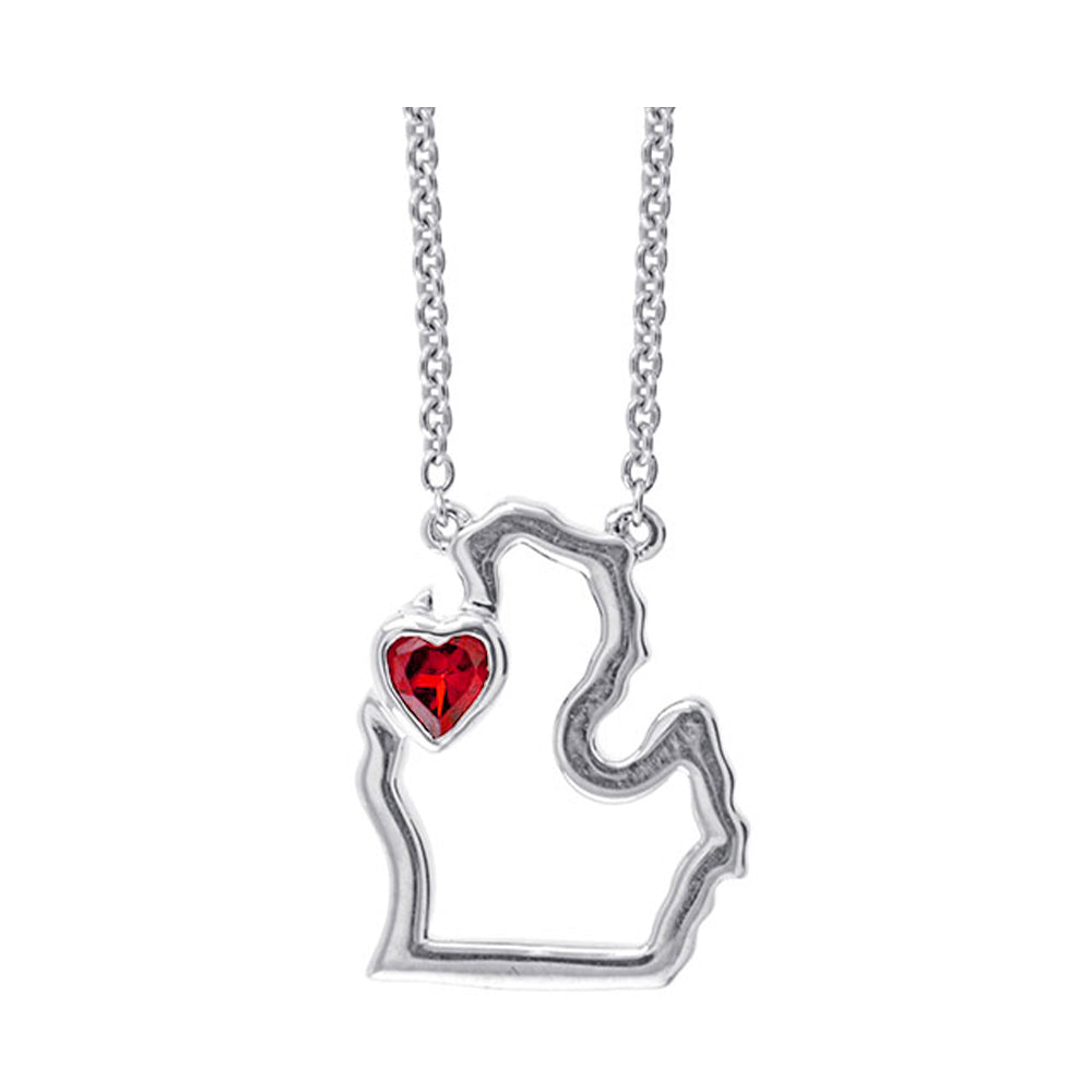 Silver Ruby 1/7Ctw Pendant