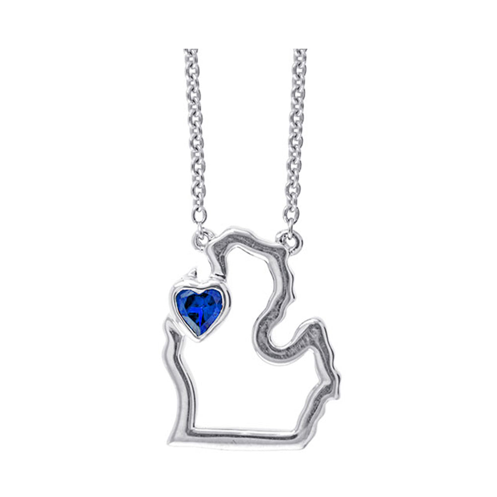 Silver Sapphire 1/7Ctw Pendant