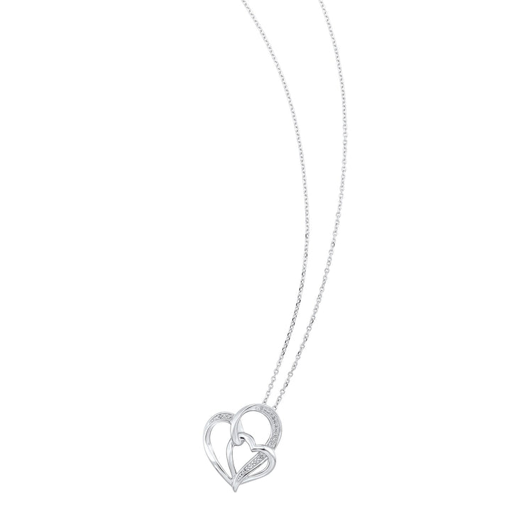 Silver White Diamond 1/20Ctw Pendant