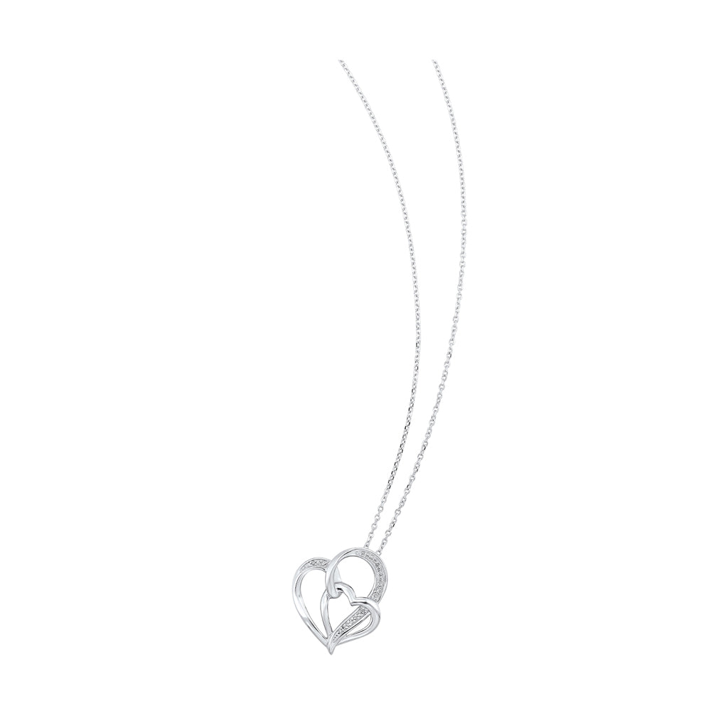 Silver White Diamond 1/20Ctw Pendant