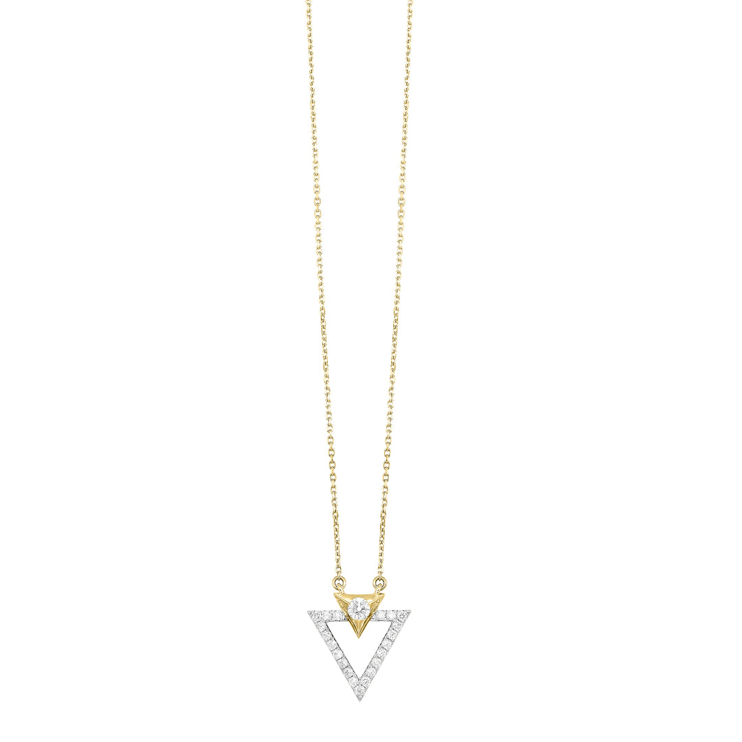 14Kt White Yellow Gold Diamond 1/4Ctw Pendant