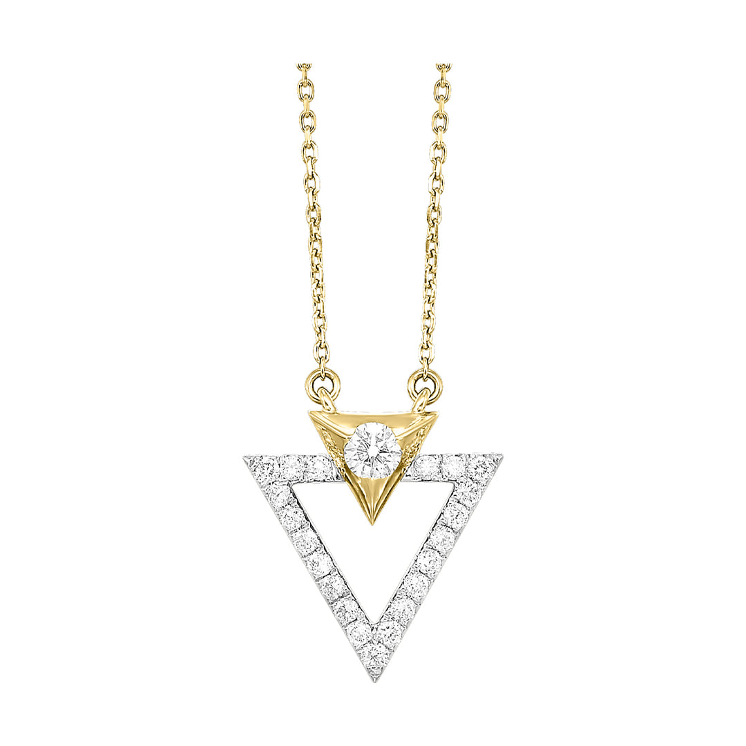 14Kt White Yellow Gold Diamond 1/4Ctw Pendant