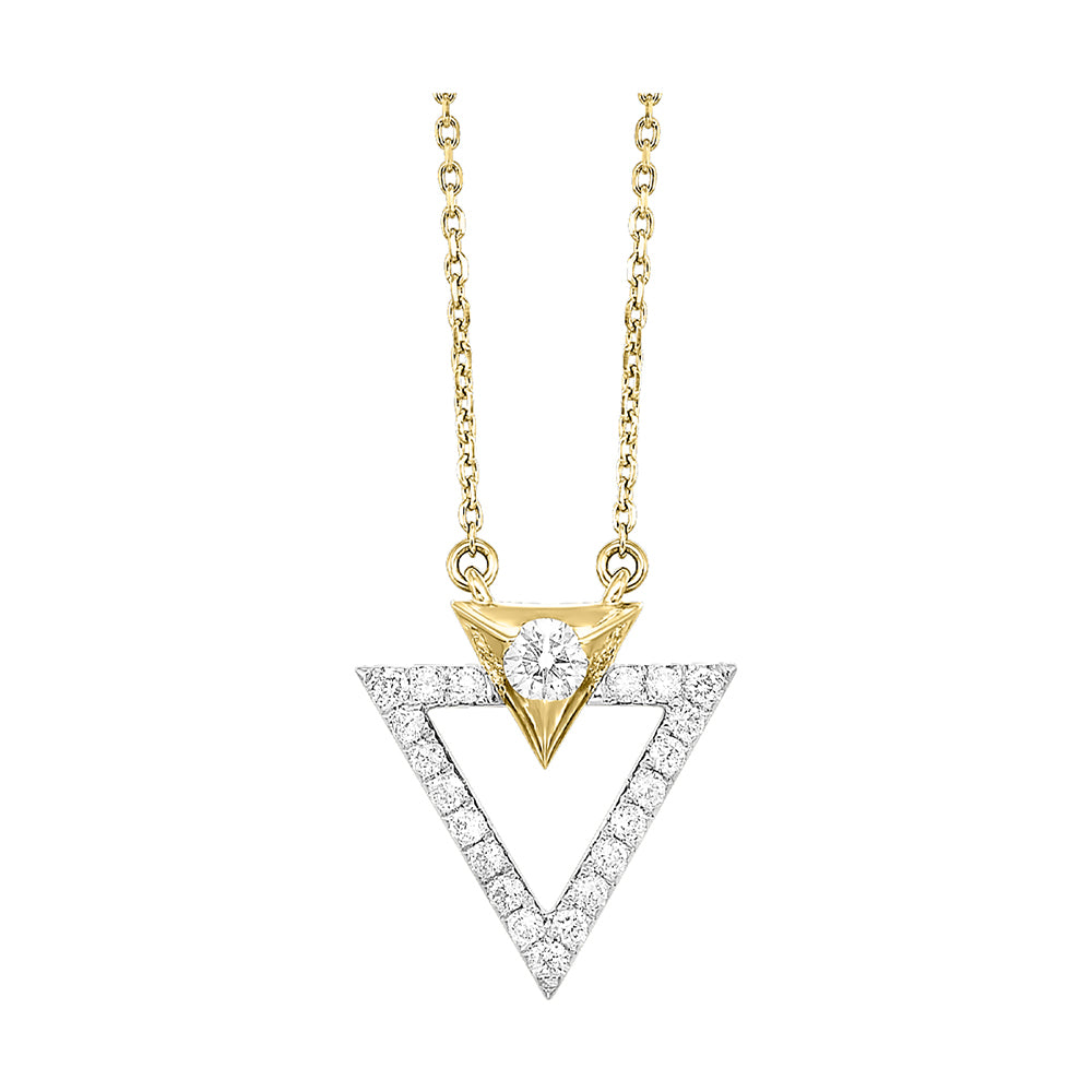 14Kt White Yellow Gold Diamond 1/4Ctw Pendant