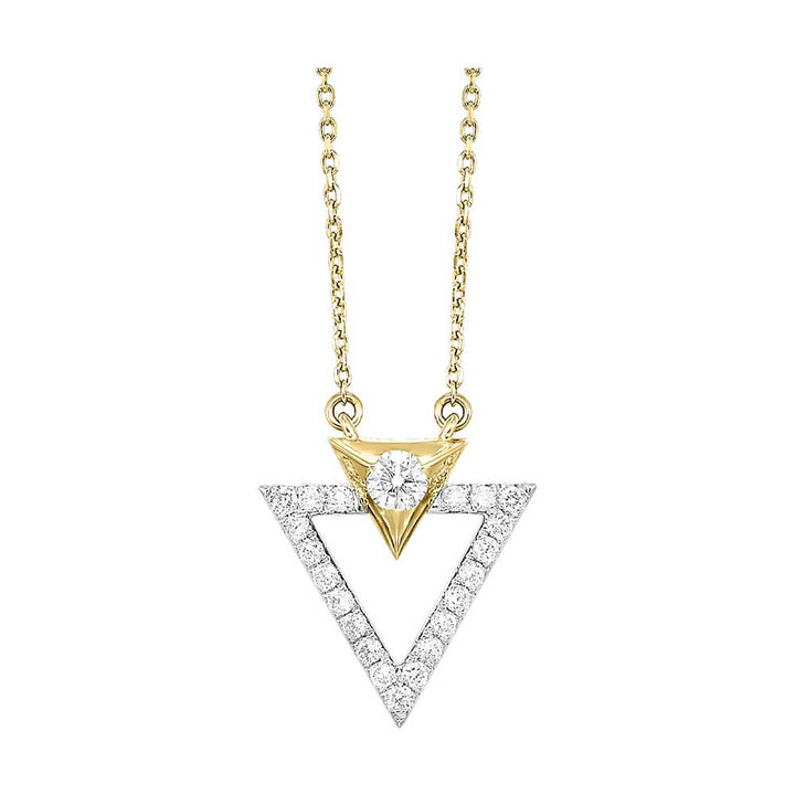 14Kt White Yellow Gold Diamond 1/4Ctw Pendant