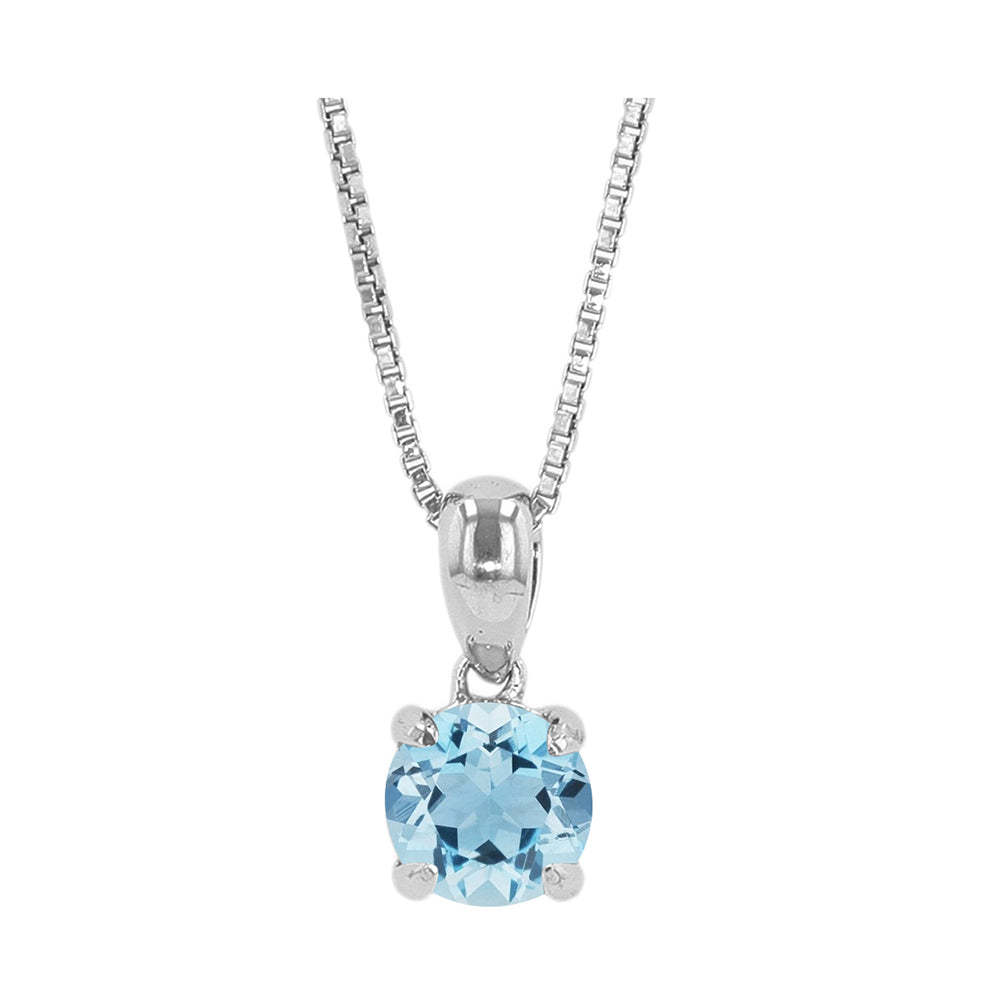 Silver & Aquamarine 5/8Ctw Pendant