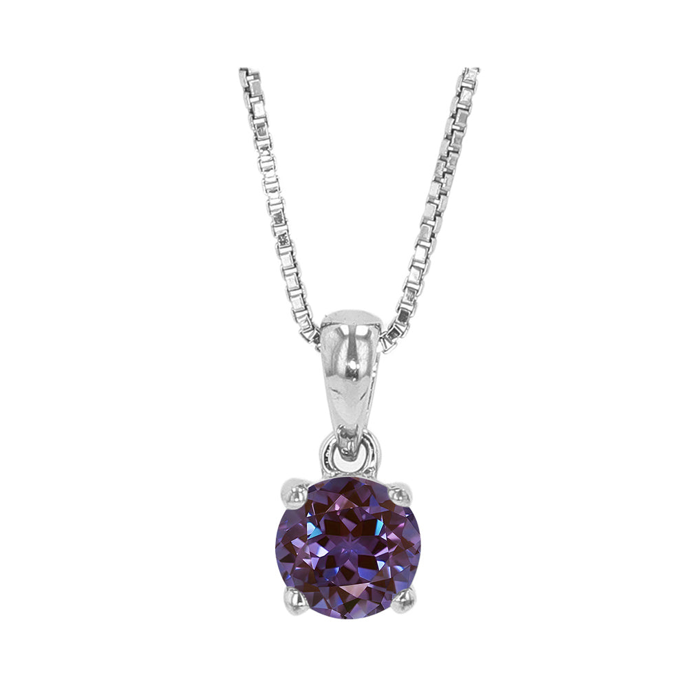 Silver Syn Alexandrite 5/8Ctw Pendant