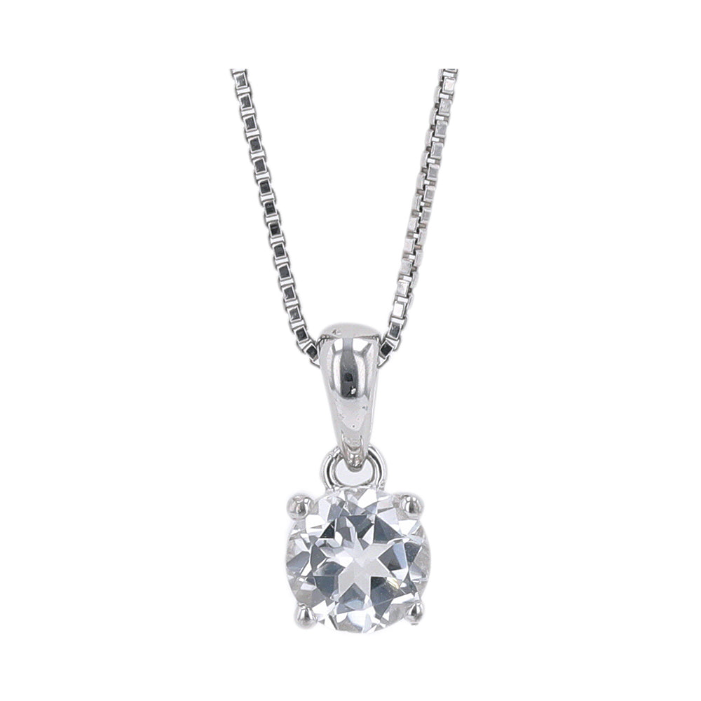 Silver White Topaz 5/8Ctw Pendant