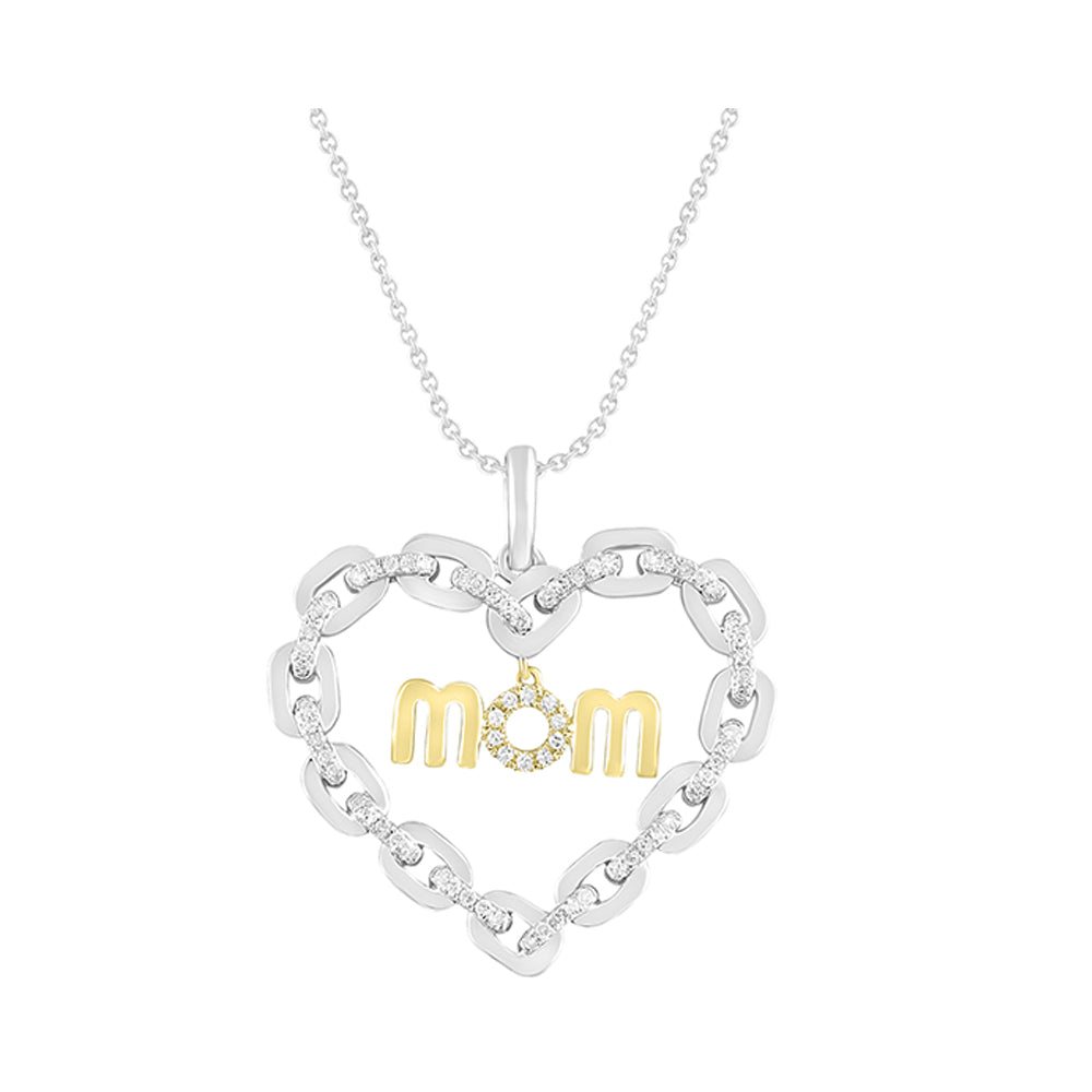 Gold Silver White Yellow Diamond 1/5Ctw Pendant