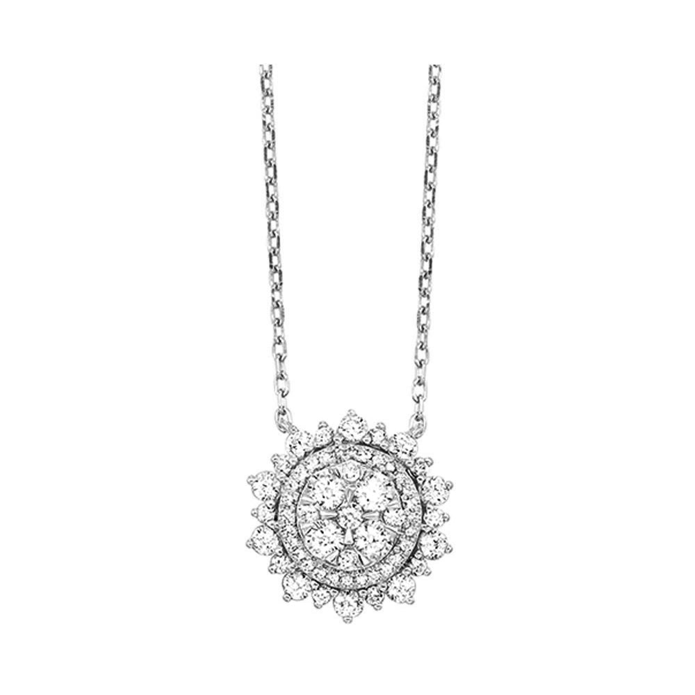 14Kt White Gold Diamond 1Ctw Pendant