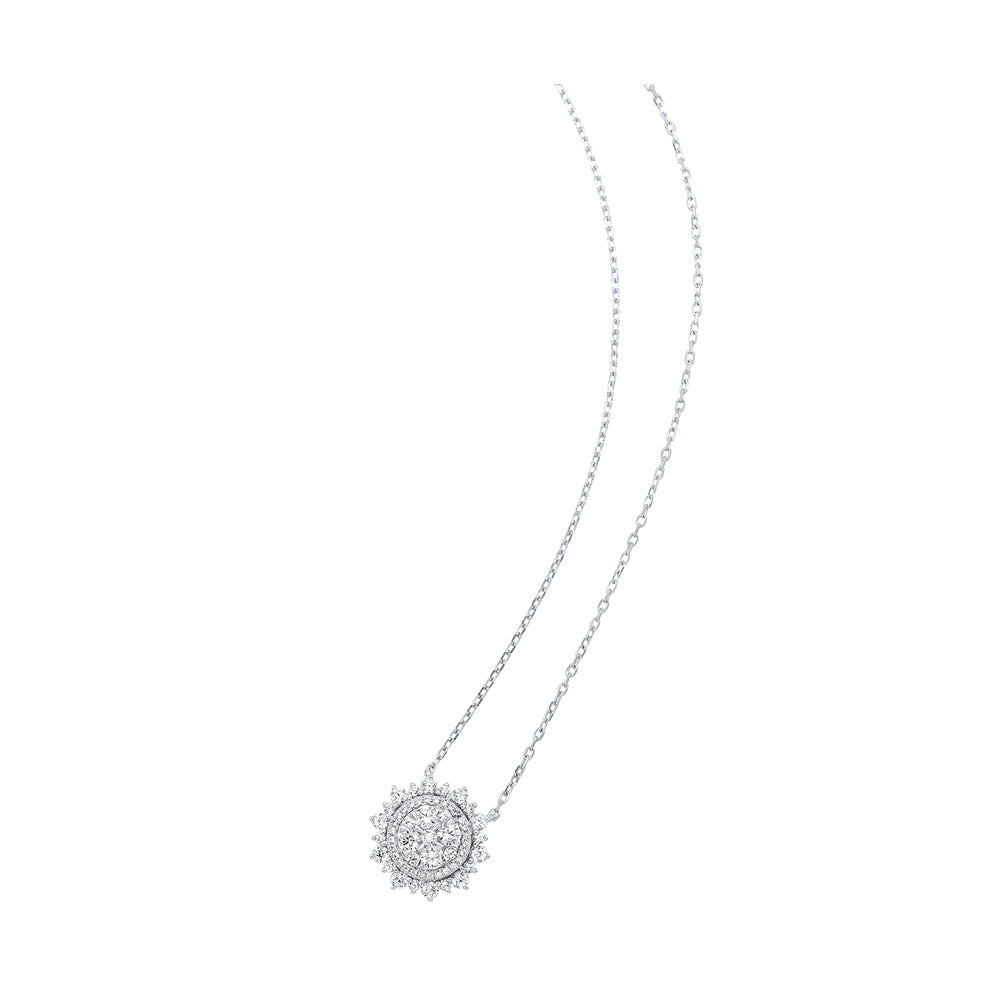 14Kt White Gold Diamond 1Ctw Pendant