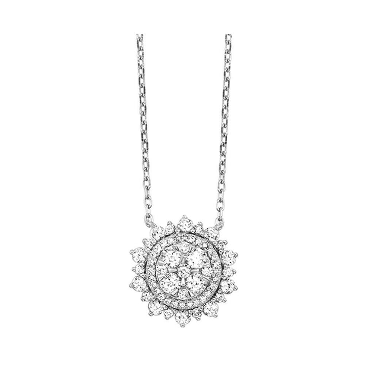 14Kt White Gold Diamond 1Ctw Pendant