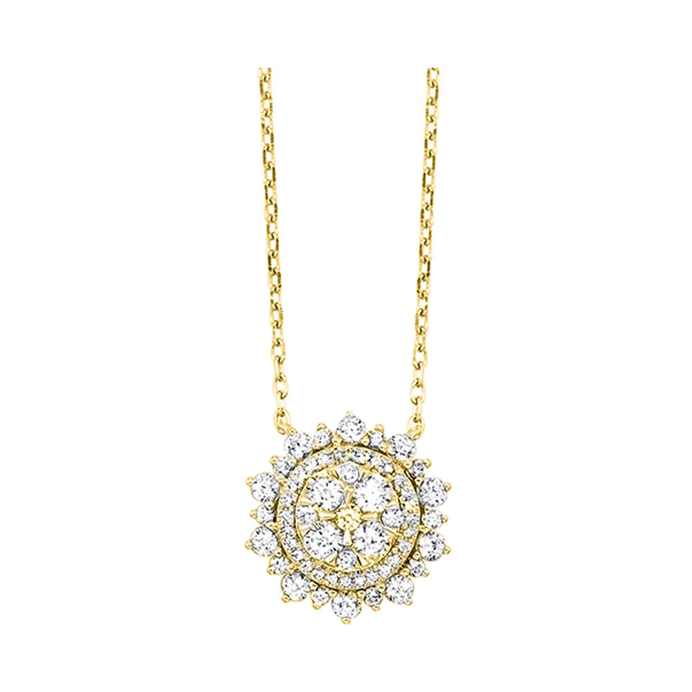 14Kt Yellow Gold Diamond 1Ctw Pendant