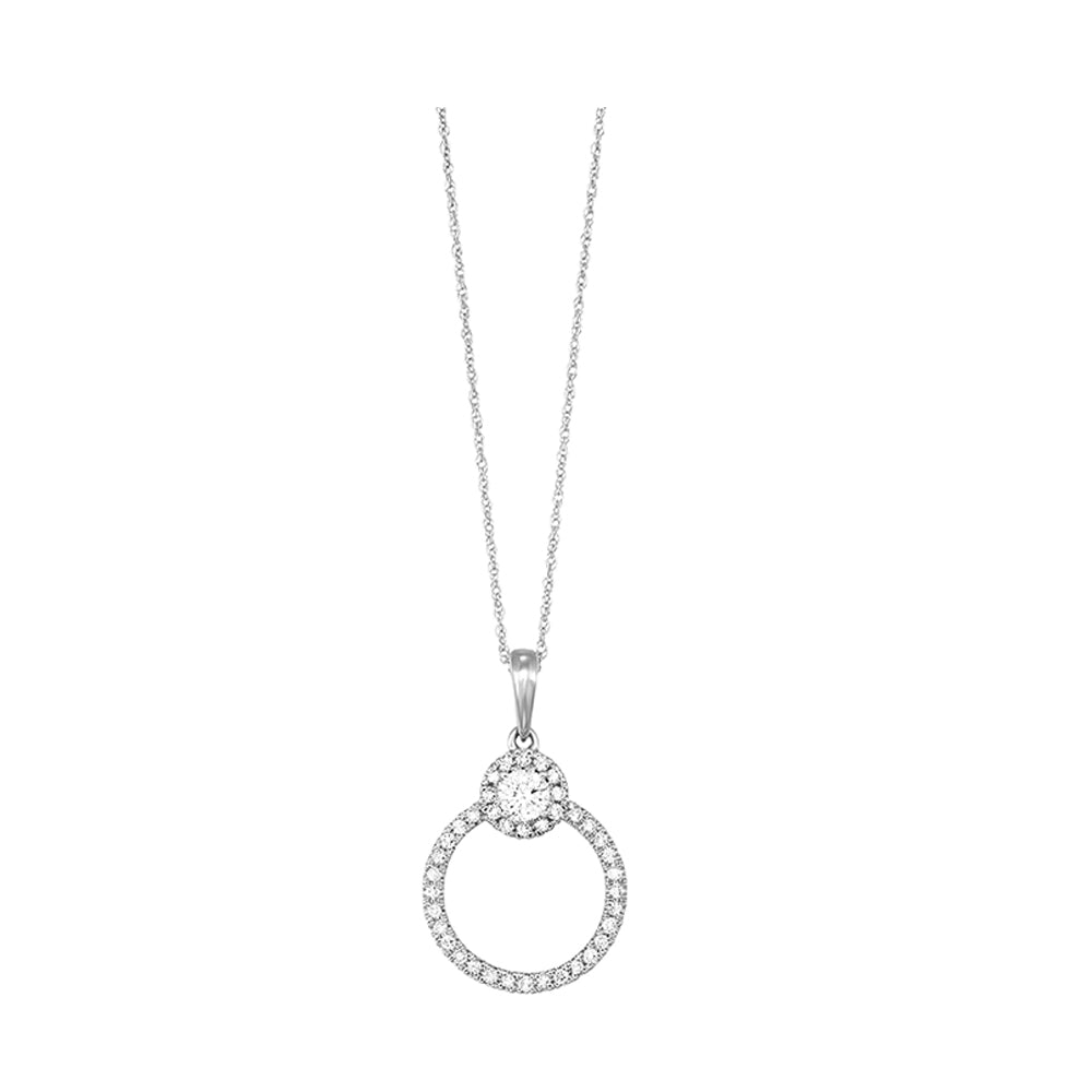 14Kt White Gold Diamond 1/3Ctw Pendant