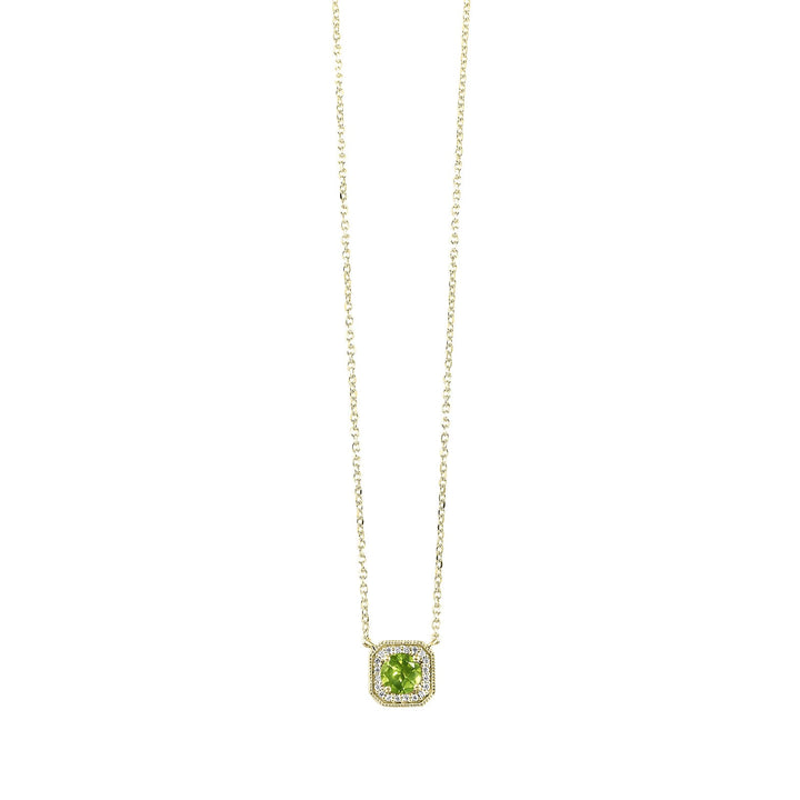 10Kt Yellow Gold Diamond 1/15Ctw & Peridot 1/2Ctw Pendant