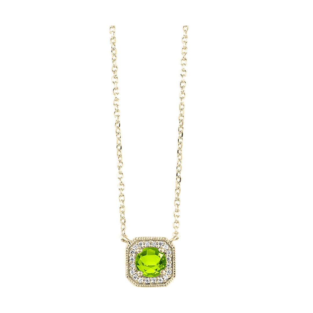 10Kt Yellow Gold Diamond 1/15Ctw & Peridot 1/2Ctw Pendant