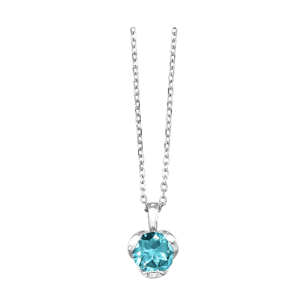 Silver Aquamarine 3/8Ctw Pendant