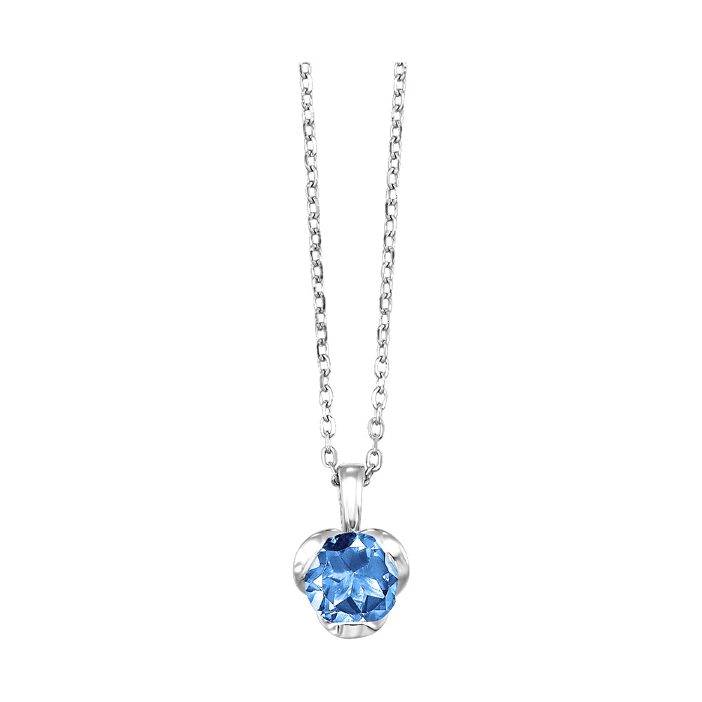 Silver Blue Topaz 1/2Ctw Pendant