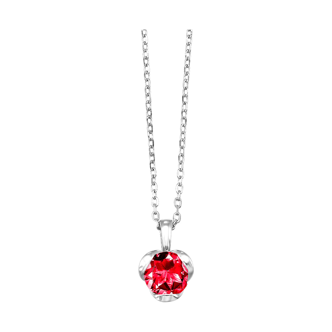 Silver & Garnet 5/8Ctw Pendant