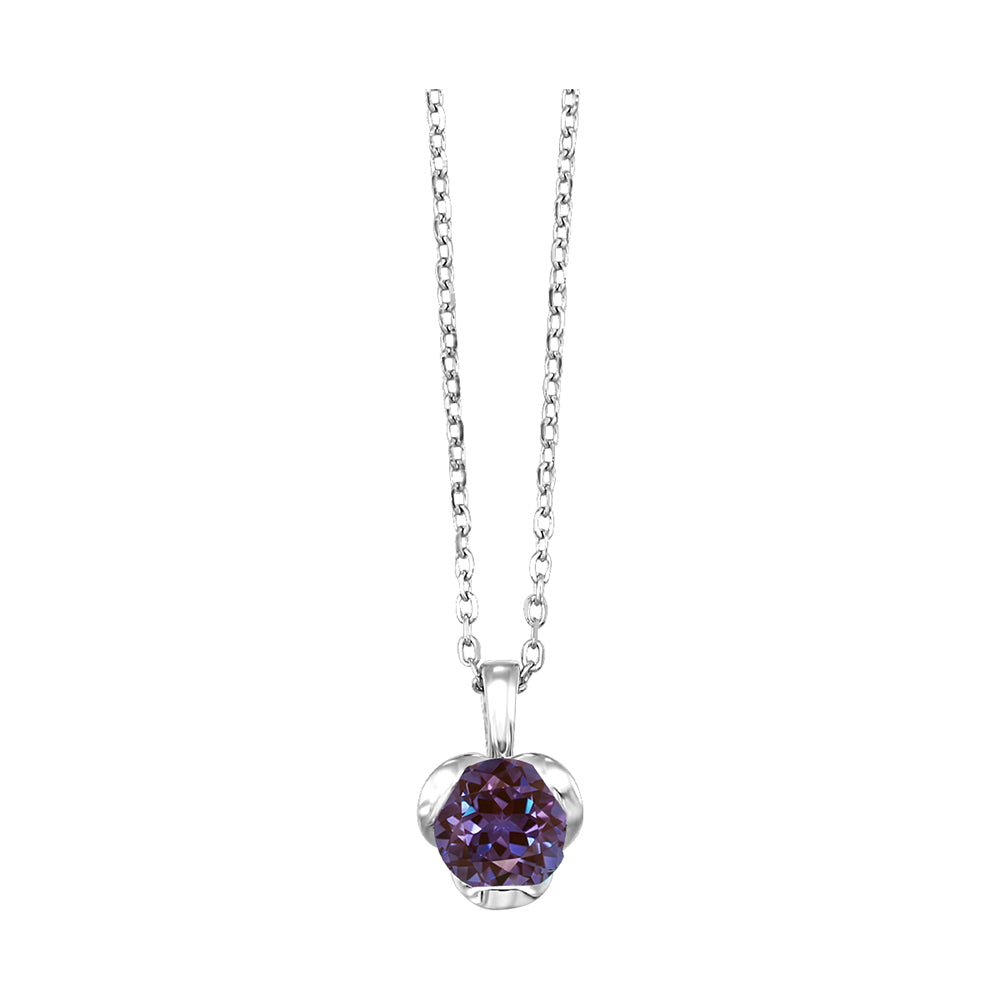 Silver Syn Alexandrite 1/3Ctw Pendant