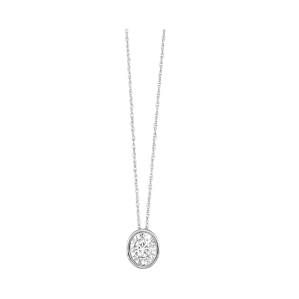 14Kt White Gold Diamond 1/6Ctw Pendant