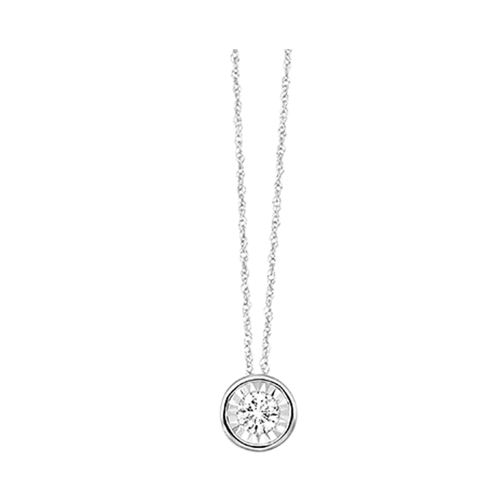 14Kt White Gold Diamond 1/6Ctw Pendant