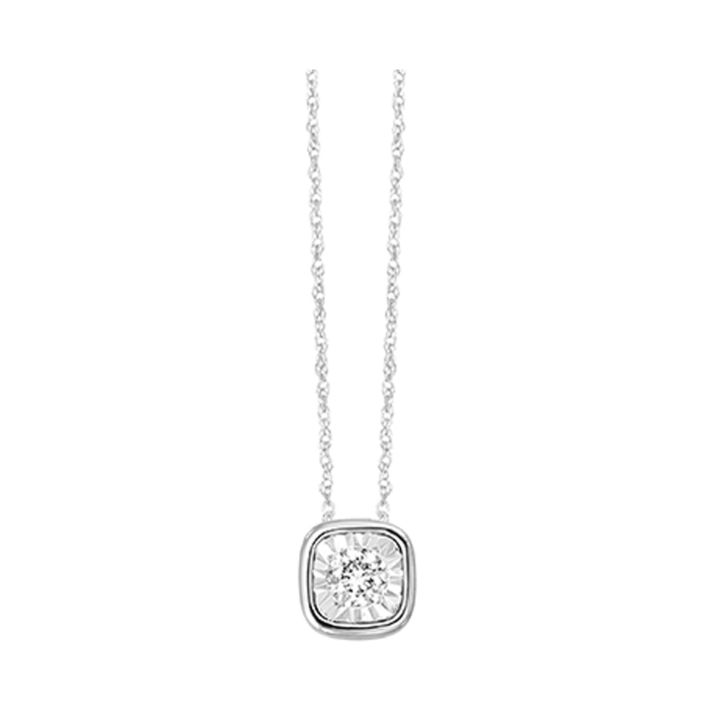 14Kt White Gold Diamond 1/6Ctw Pendant
